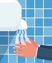 Hand dryer flat icon. Equipment in a public place Royalty Free Stock Photo