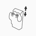 Hand dryer. Dryer machine icon with application instruction concept. Vector