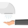 Hand Dryer In Public Toilet Vector Illustration