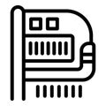 Hand drying equipment icon outline vector. Warm airflow blower