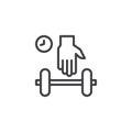 Hand with dumbbells outline icon Royalty Free Stock Photo