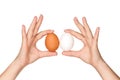 Hand with egg Royalty Free Stock Photo