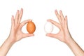 Hand with egg Royalty Free Stock Photo