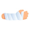 Hand elastic bandage icon, cartoon style