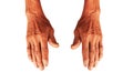 Hand of elderly man