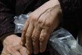 Hand of a elderly woman Royalty Free Stock Photo