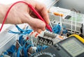 Hand of an electrician Royalty Free Stock Photo