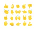 Hand emoticon emoji vector icon collection. Royalty Free Stock Photo