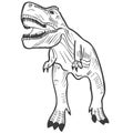 Hand engraved dinosaur tirex vector illustration.