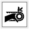 Hand Entanglement Notched Belt Drive Symbol Sign, Vector Illustration, Isolate On White Background Label .EPS10