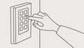 Hand Entering Security Code, Access Control, vector design Generative AI Royalty Free Stock Photo