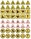 Hand entrapment hazard signs. Hand tightening warning sign. EPS 10.