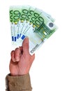 Hand with euro banknotes. Royalty Free Stock Photo