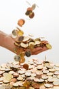 Hand with euro coins Royalty Free Stock Photo