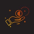 hand euro money icon vector design