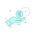 hand euro money icon vector design