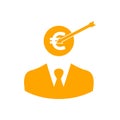 Business target customer , target people orange icon