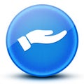 Hand eyeball glossy elegant blue round button abstract Royalty Free Stock Photo
