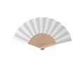 Hand fan, simple japanese geisha white paper air fan. Vector illustration. Asian traditiional accessory. Graphic stock image.