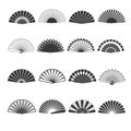 Hand fan vector icons Royalty Free Stock Photo