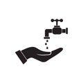 hand faucet and drop icon