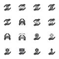 Hand feature vector icons set Royalty Free Stock Photo