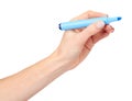 Hand with felt tip marker, drawing or writinng gesture Royalty Free Stock Photo