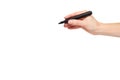 Hand with felt tip marker, drawing or writinng gesture Royalty Free Stock Photo