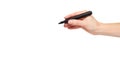 Hand with felt tip marker, drawing or writinng gesture