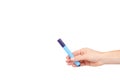 Hand with felt tip marker, drawing or writinng gesture Royalty Free Stock Photo