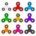 Hand Fidget Spinner Toy Vector Set. Realistic Vector Illustration Royalty Free Stock Photo