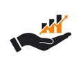 Hand Financial Growth logo design. Financial logo with Hand concept vector. Hand and Financial Arrow logo design Royalty Free Stock Photo