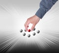 Hand find select ball in group
