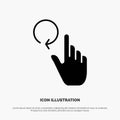 Hand, Finger, Gestures, Reload solid Glyph Icon vector Royalty Free Stock Photo