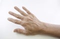 Hand finger man rough skin and wrinkles. Royalty Free Stock Photo