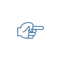 Hand finger pointer back line icon concept. Hand finger pointer back flat  vector symbol, sign, outline illustration. Royalty Free Stock Photo