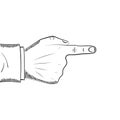 Hand finger pointing drawing style. Royalty Free Stock Photo