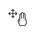 Hand, fingers, gesture, swipe, rotate icon Outline vector for web ui