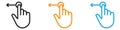 Hand, fingers, gesture, swipe, rotate vector logo set collection for web app ui