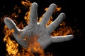 Hand on fire Royalty Free Stock Photo