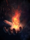 Hand on fire Royalty Free Stock Photo