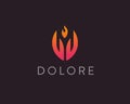 Hand fire logotype. Palm, flame vector logo