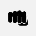 Hand fist emoticon icon. Fist emoji raised protest concept icon Royalty Free Stock Photo