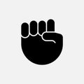 Hand fist emoticon icon. Fist emoji raised protest concept icon Royalty Free Stock Photo