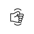 Hand fist gesture outline icon. Element of hand gesture illustration icon. signs, symbols can be used for web, logo, mobile app, Royalty Free Stock Photo