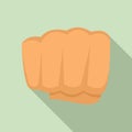 Hand fist icon, flat style