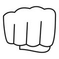 Hand fist icon, outline style