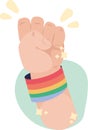 hand fist with LGBTIQ bands