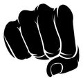 Hand Fist Punching Front Knuckle On