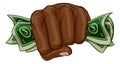 Money Cash Fist Hand Comic Pop Art Cartoon Royalty Free Stock Photo